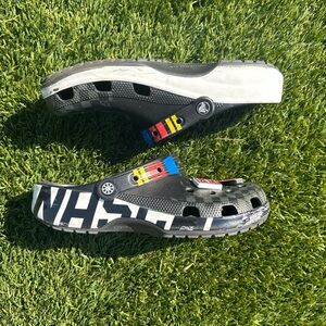 CROCS Black and White NASCAR Water Shoes